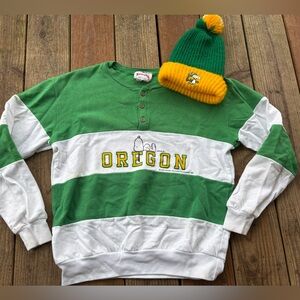 Vintage 1980s Nutmeg Mills Oregon Ducks UofO Snoopy Sweatshirt Medium